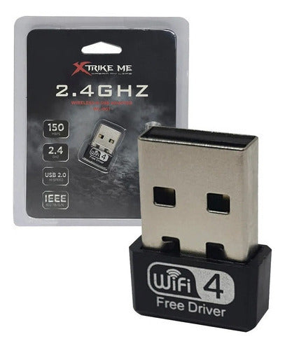 Tarjeta Red Usb Xtrike Me 2.4 Ghz 150 Mbps Reales Adaptador 0