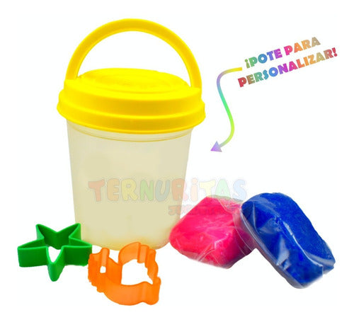 Set of 10 Mister Masa Customizable Souvenir Clay Buckets with Playdough 4