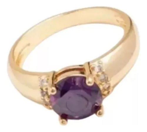 Anillo 18mm - Bañado En Oro (*q53b) 0