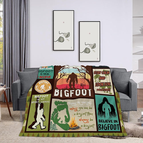 JISECOT Bigfoot Gifts for Men and Women, Fun Idea Blanket for Bigfoot Lovers 1