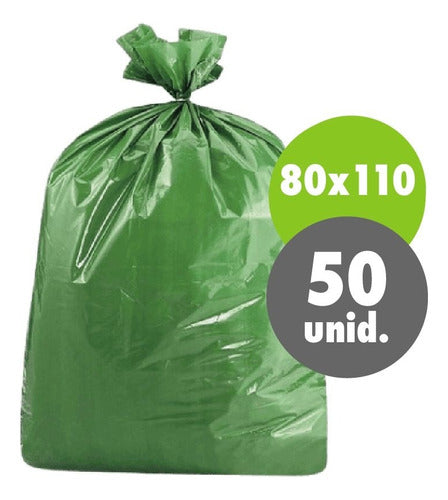 MAXI-BAG Pack of 50 Ultra-Strong Green Consortium Bags 80x110 0