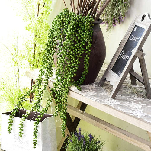 BohoSM 3 Pieces Fake Pearl Chain Hanging Plants 6