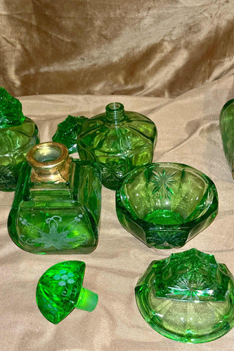 Perfumes Artículos Tocador Frasco Antiguo Verde Esmeralda 2