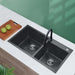 DMC Double Square Kitchen Sink Black Dream Stainless Steel Deep 3