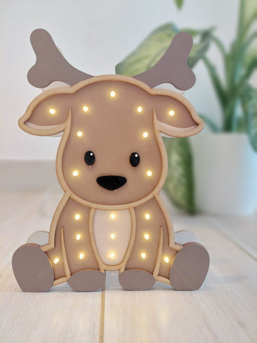 Hand-painted Wooden LED Children's Lamp/ Deer Lamp/ Bedside Lamp 6