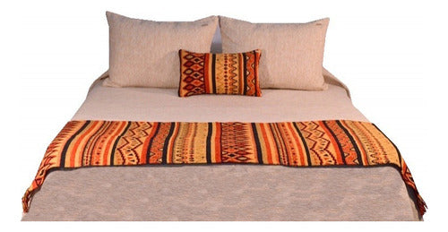 Combo of 2.40m x 0.80m Bed Runner and Fulana Design Pillowcases 0