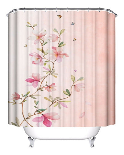 Floral Printed Shower Curtain Plumitaa Ch 3