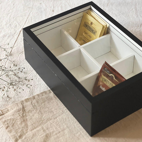 Trendy Corner Tea Organizer Box with 6 Compartments - Black 5