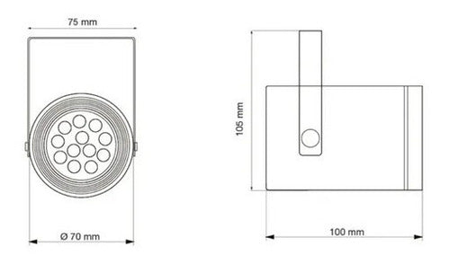 MAC Spot Cilindrico Con Dicroica 7W Gu10 C/Horquilla 2