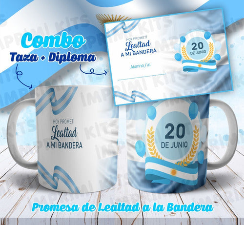 Imprimi Kits Combo Diseños Diplomas Y Tazas Jura Promesa A La Bandera 1