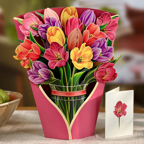 Tarjeta 3d Flores Agradecimientos Saludos Día Enamorados 1