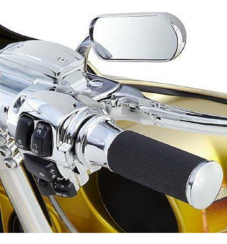 Para 2 Espelhos Prateados Para Harley Davidson Dyna Softail 2