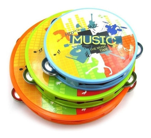 Set Musical X 3 Panderetas Grandes 13 A 20 Cm Para Chicos 0