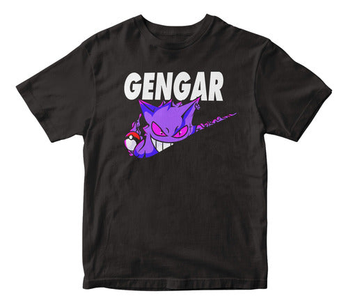 Mundogeek Black Anime Pokemon Gengar Nike T-Shirt 0