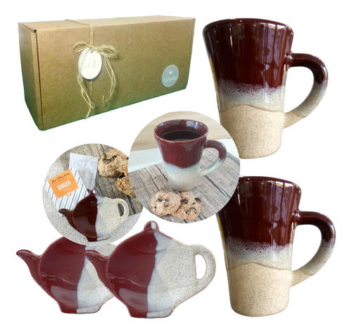 Rustic Ceramic Breakfast Set Handcrafted Gift Box Kvjc204 0