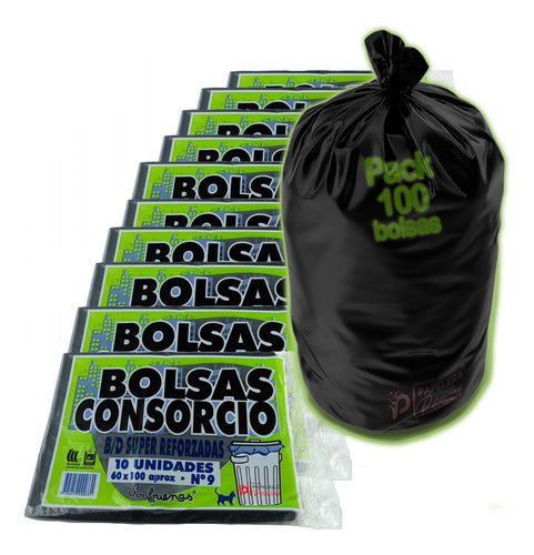 Son Buenas Papelera Damian® Bolsas Consorcio Super Reforzadas 60x100 55µ Pack 100u 0