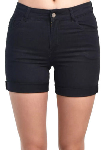 Shaple Short De Jean Elastizado Negro - Dama T40/58 0