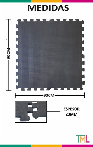 Interlocking Eva Foam Floor 1x1 (90x90cm) with Gym Detail 20mm 1