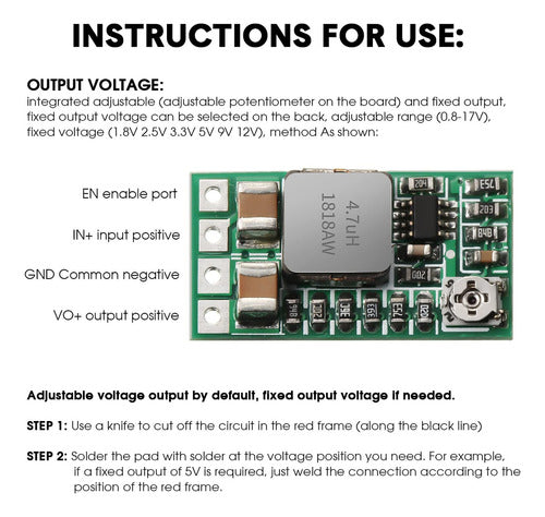 Modulo Regulador De 5 V, Mini Reductor De Voltaje Ajustable 1