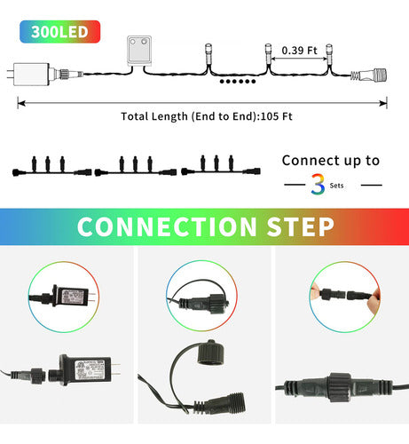 ZHEJIANG QIANXING LANTERN CO LTD Xtf2015 Christmas LED String Lights 105 Feet, Plug-in 5