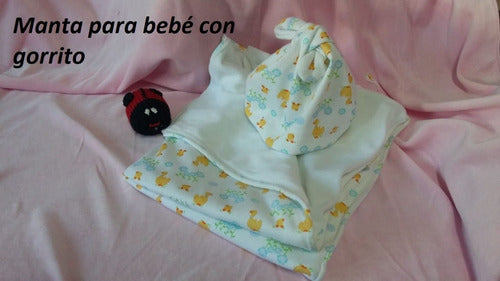 Creaciones Las Catalinas Manta Para Bebé Con Gorrito 0