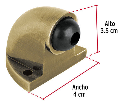 Topes Tipo Codo Puerta Acabado Laton Antiguo Hermex Toco-2 2