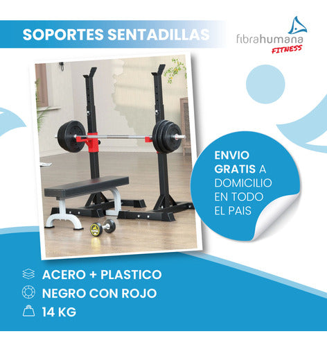 Rack Soporte Sentadillas Pesas Press Pecho Gimnasio Barra 1