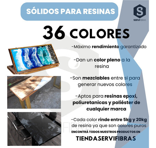 Servifibras Combo 6 Primary Solid Pigments for Resins 1