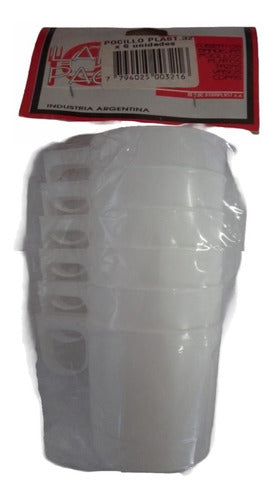 Disposable Plastic Coffee Cups with Handle 110cc x 6 White Cafe Set 1