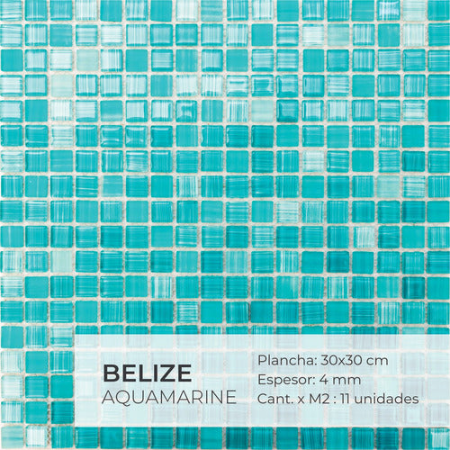 Misiones Deco Revestimiento Malla Vidrio Belize Aquamarine 2