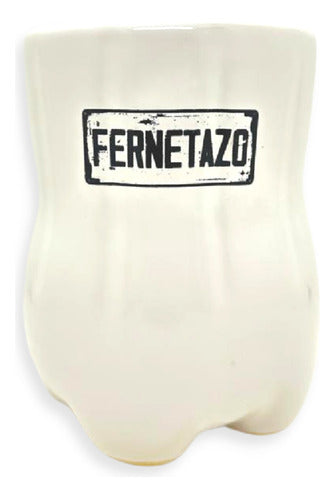 Ferchetto Vaso De Cerámica Blanco Diseño Fernetazo Para Fernet 800ml 0