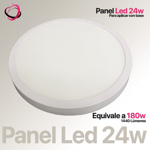 Candela Plafon Panel Led 24W Aplicar Con Base 220V 2