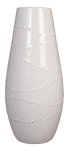 Hosley 12 High White Textured Ceramic Vase Gift 0