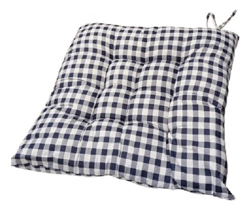 Square Chair Cushions 40 cm Checkered Pattern 0