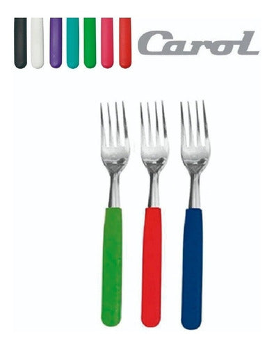 Carol Forks X24, Colorful Plastic Handle Stainless Steel Cutlery 1