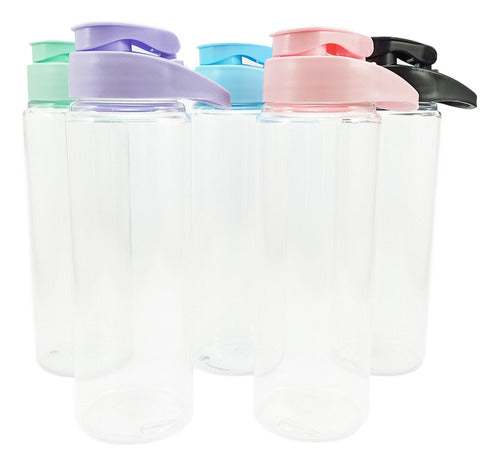 WOPP DECO Sports Plastic Water Bottles with Flip Top X4 0