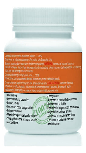 Natural Plus Hongo Cordyceps Militaris (100% Pureza)! 60 Cápsulas X 500mg 1