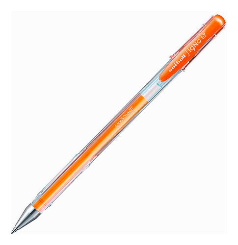 Uni-ball Signo UM-100 0.7mm Fluorescent Orange Gel Roller Pen 0