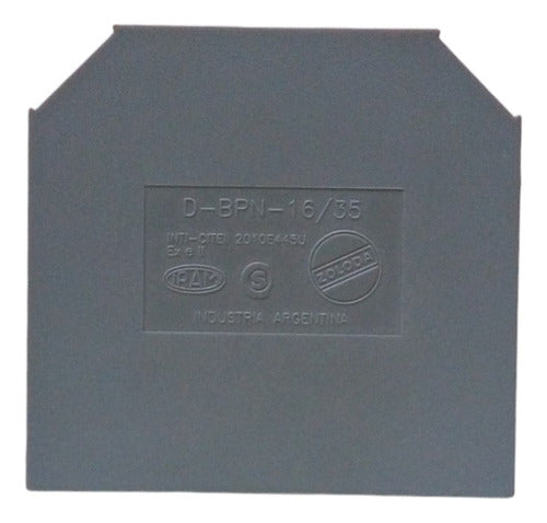 Zoloda D-BPN-16/35 Gray Terminal Cover for Rails - Pack of 15 Units 0