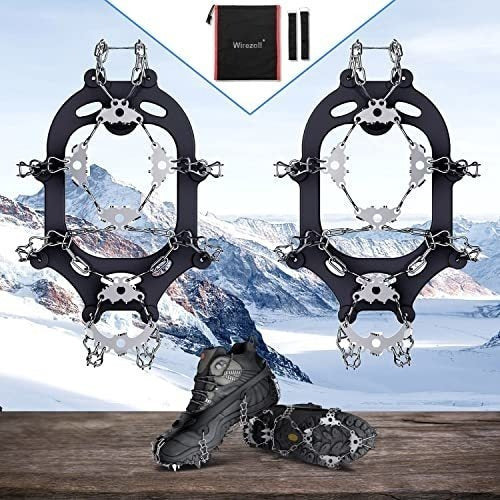 Wirezoll Crampones Para Botas De Nieve, 24 Puntas. Talla L - Negro 6