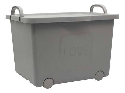 Emoji Plastic Storage Organizer Box with Wheels and Handle 25L 0