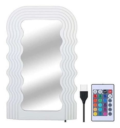 Simmer Stone Wavy Edges LED Wall Mirror 0