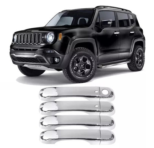 Kit Aplique Cromado Capa Maçaneta Keyless Jeep Renegade 0