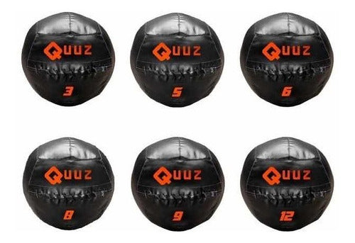 Pelota Medicine Ball Sin Pique Cuero Negro 6kg Quuz Nacional 1