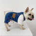 Hermes Shop Blue Denim Jacket for Small Dogs, Medium Size 5