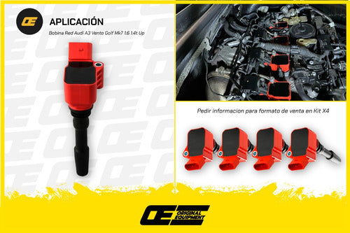 Original Equipment Bobina Encendido Roja Vw Fox Golf Vento 1.0 1.4t 1.6 16v 1