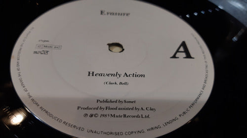 Erasure Heavenly Action Vinilo Maxi Uk Muy Buen Estado 1985 1