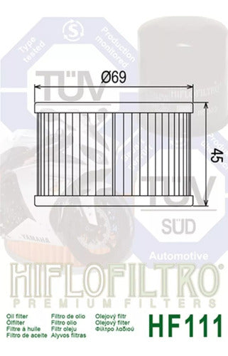 Hiflofiltro Oil Filter for Honda CB 250 CBR 250 TRX400 / 500 Foreman CTA 1