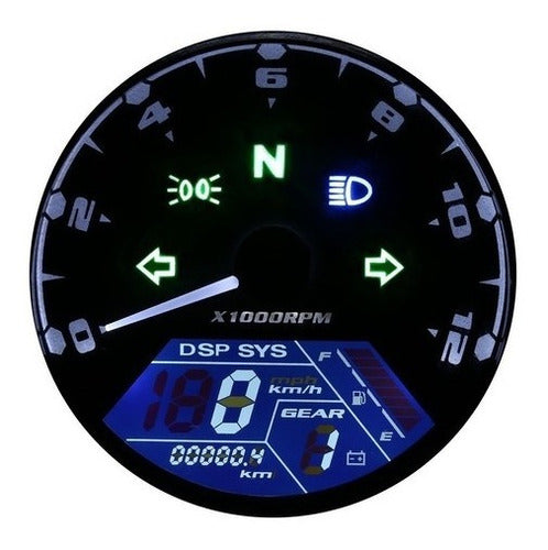 Universal Digital Motorcycle Speedometer Cafe Racer 12000rpm 0