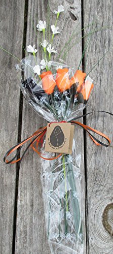 The Original Wooden Rose Halloween Black and Orange Flower Bouquet 1 Dozen 1